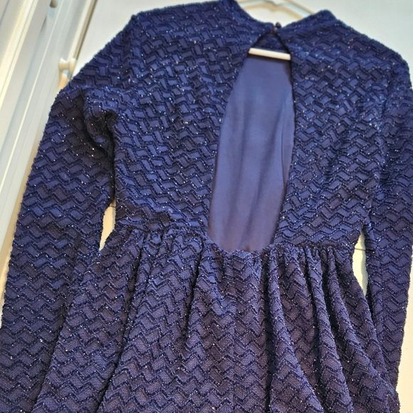 Altar'd State sz medium, long sleeve, shimmer dress, cut out back - Picture 3 of 4